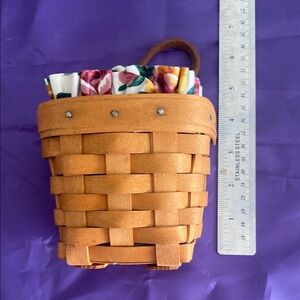Woven Basket with Floral Fabric Liner